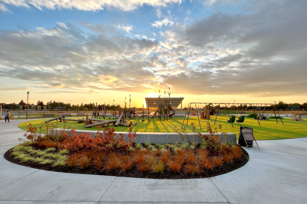 playground in sunset