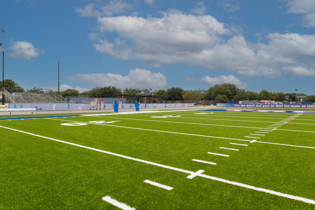 view of a football field