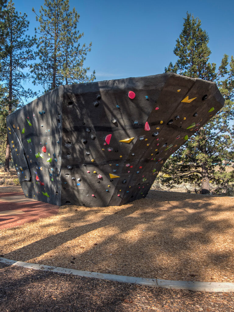 large climbing bolder in a park